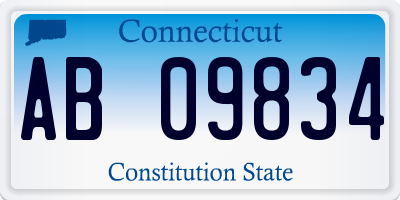 CT license plate AB09834