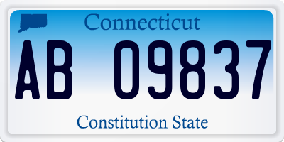 CT license plate AB09837