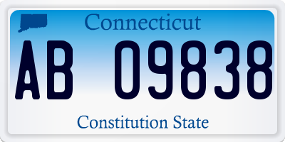 CT license plate AB09838