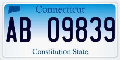 CT license plate AB09839