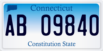 CT license plate AB09840