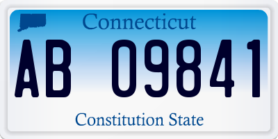 CT license plate AB09841