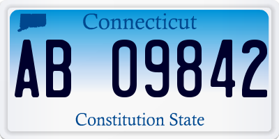 CT license plate AB09842