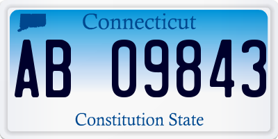 CT license plate AB09843