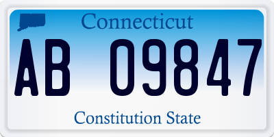 CT license plate AB09847