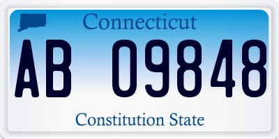 CT license plate AB09848