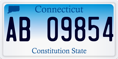 CT license plate AB09854