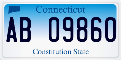 CT license plate AB09860