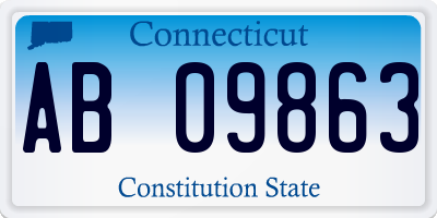 CT license plate AB09863