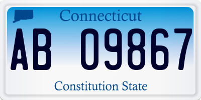 CT license plate AB09867