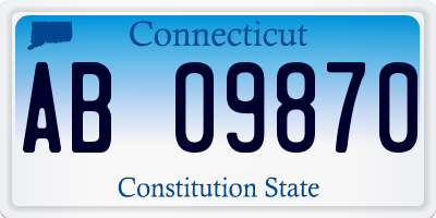 CT license plate AB09870