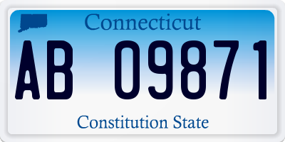 CT license plate AB09871