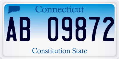 CT license plate AB09872