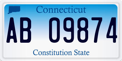 CT license plate AB09874