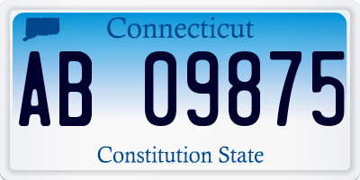 CT license plate AB09875