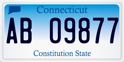 CT license plate AB09877