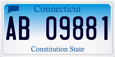 CT license plate AB09881