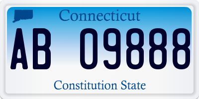 CT license plate AB09888