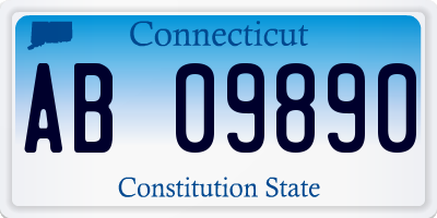 CT license plate AB09890