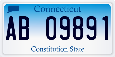 CT license plate AB09891