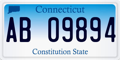 CT license plate AB09894