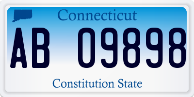 CT license plate AB09898