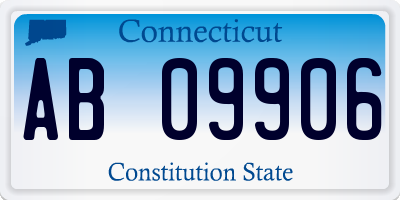 CT license plate AB09906