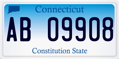 CT license plate AB09908