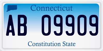 CT license plate AB09909