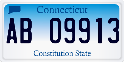 CT license plate AB09913