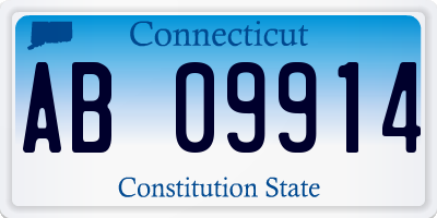 CT license plate AB09914