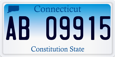 CT license plate AB09915