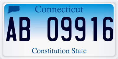 CT license plate AB09916