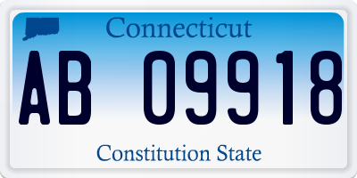 CT license plate AB09918