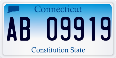 CT license plate AB09919