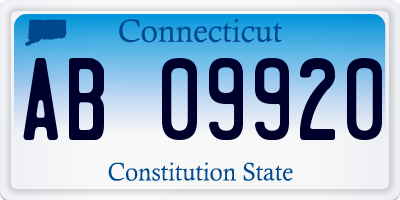 CT license plate AB09920