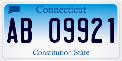 CT license plate AB09921