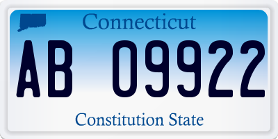 CT license plate AB09922