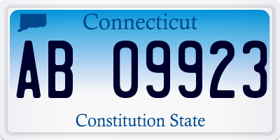 CT license plate AB09923