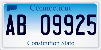 CT license plate AB09925