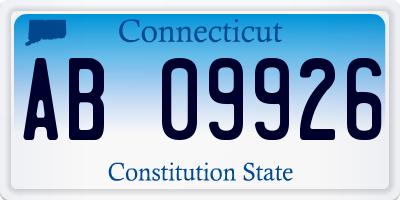 CT license plate AB09926