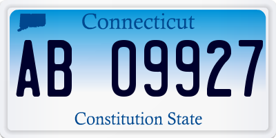 CT license plate AB09927