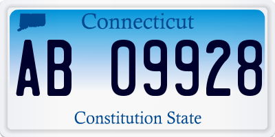 CT license plate AB09928