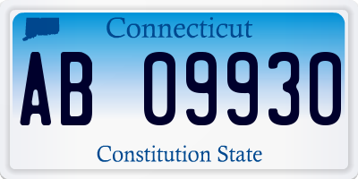 CT license plate AB09930