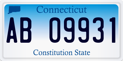 CT license plate AB09931