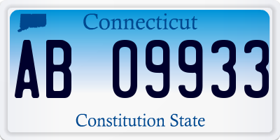 CT license plate AB09933