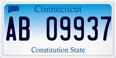 CT license plate AB09937