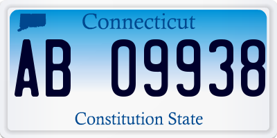 CT license plate AB09938