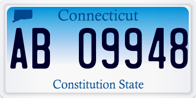 CT license plate AB09948