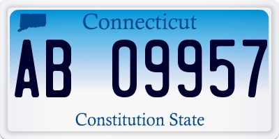 CT license plate AB09957